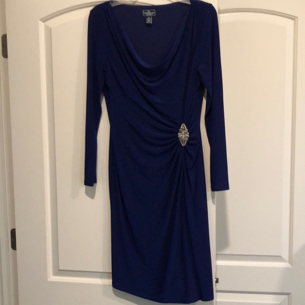 Blue evening dress.